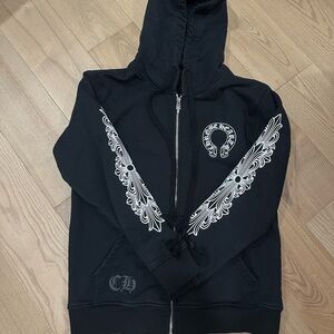 Chrome Hearts Black Hoodie with White Graphics
